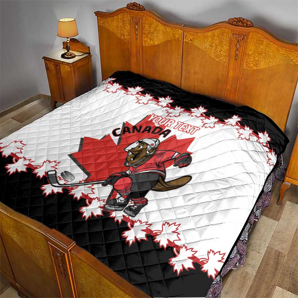 Custom Canada Ice Hockey Quilt 2025 Go Champions Funny Beaver Mascot
