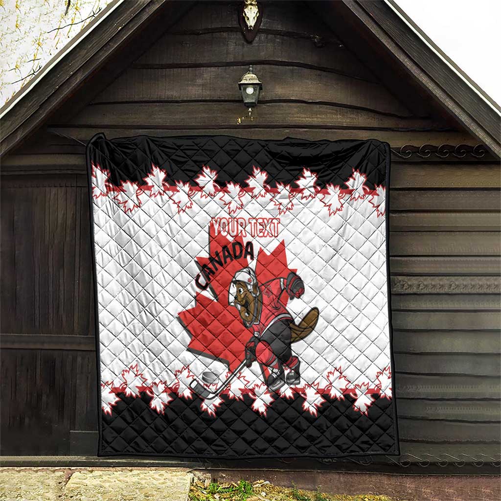 Custom Canada Ice Hockey Quilt 2025 Go Champions Funny Beaver Mascot