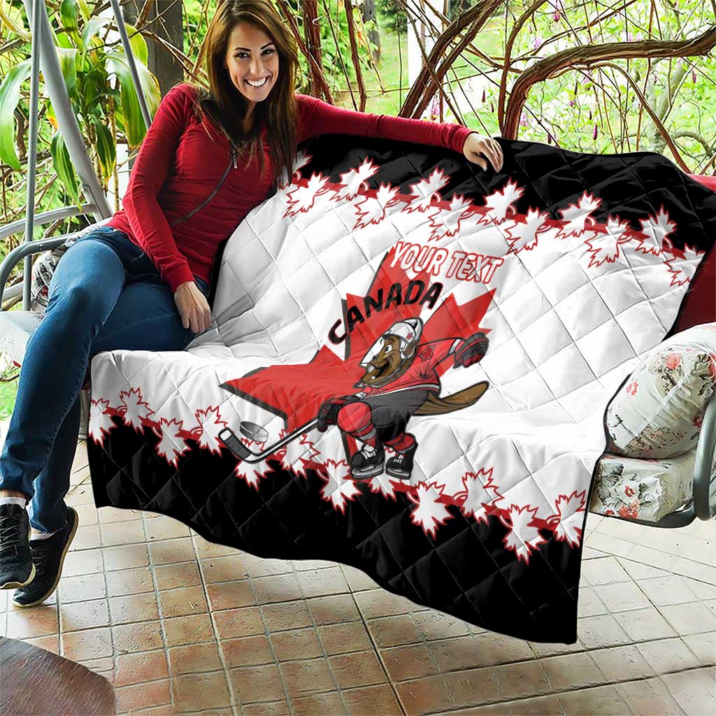 Custom Canada Ice Hockey Quilt 2025 Go Champions Funny Beaver Mascot