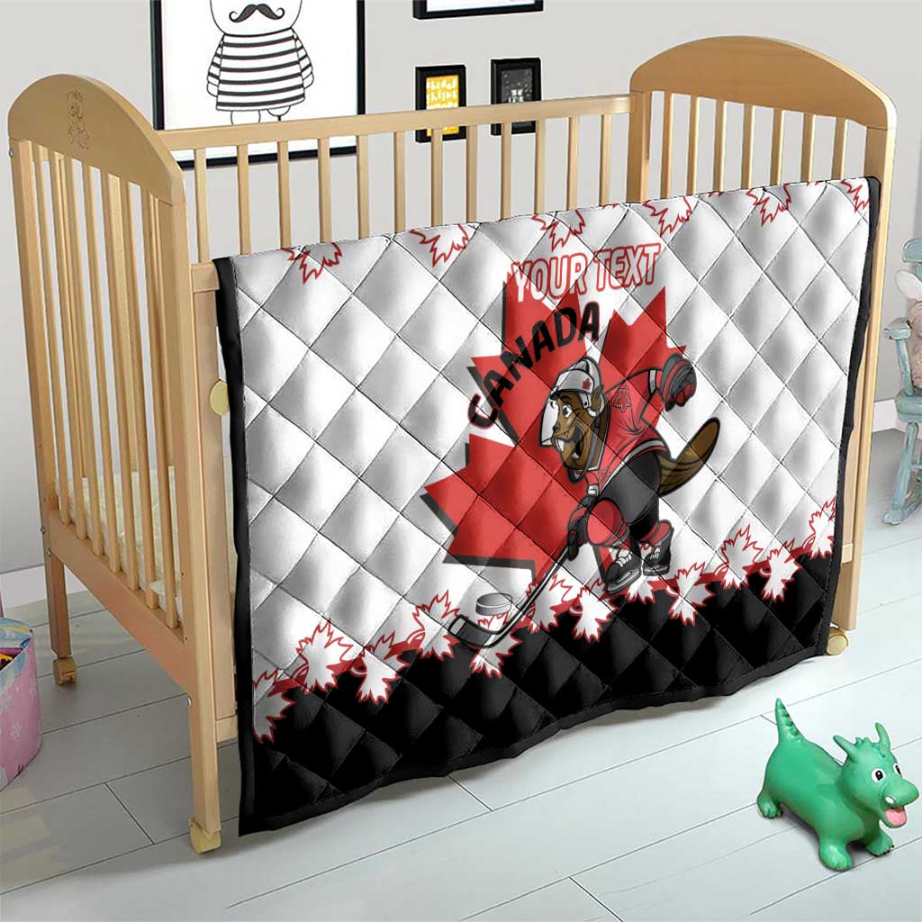 Custom Canada Ice Hockey Quilt 2025 Go Champions Funny Beaver Mascot