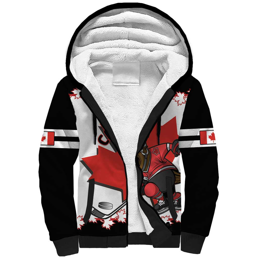 Custom Canada Ice Hockey Sherpa Hoodie 2025 Go Champions Funny Beaver Mascot