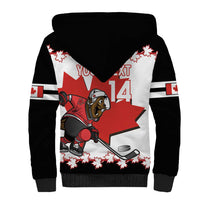 Custom Canada Ice Hockey Sherpa Hoodie 2025 Go Champions Funny Beaver Mascot