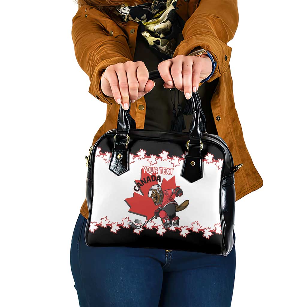 Custom Canada Ice Hockey Shoulder Handbag 2025 Go Champions Funny Beaver Mascot