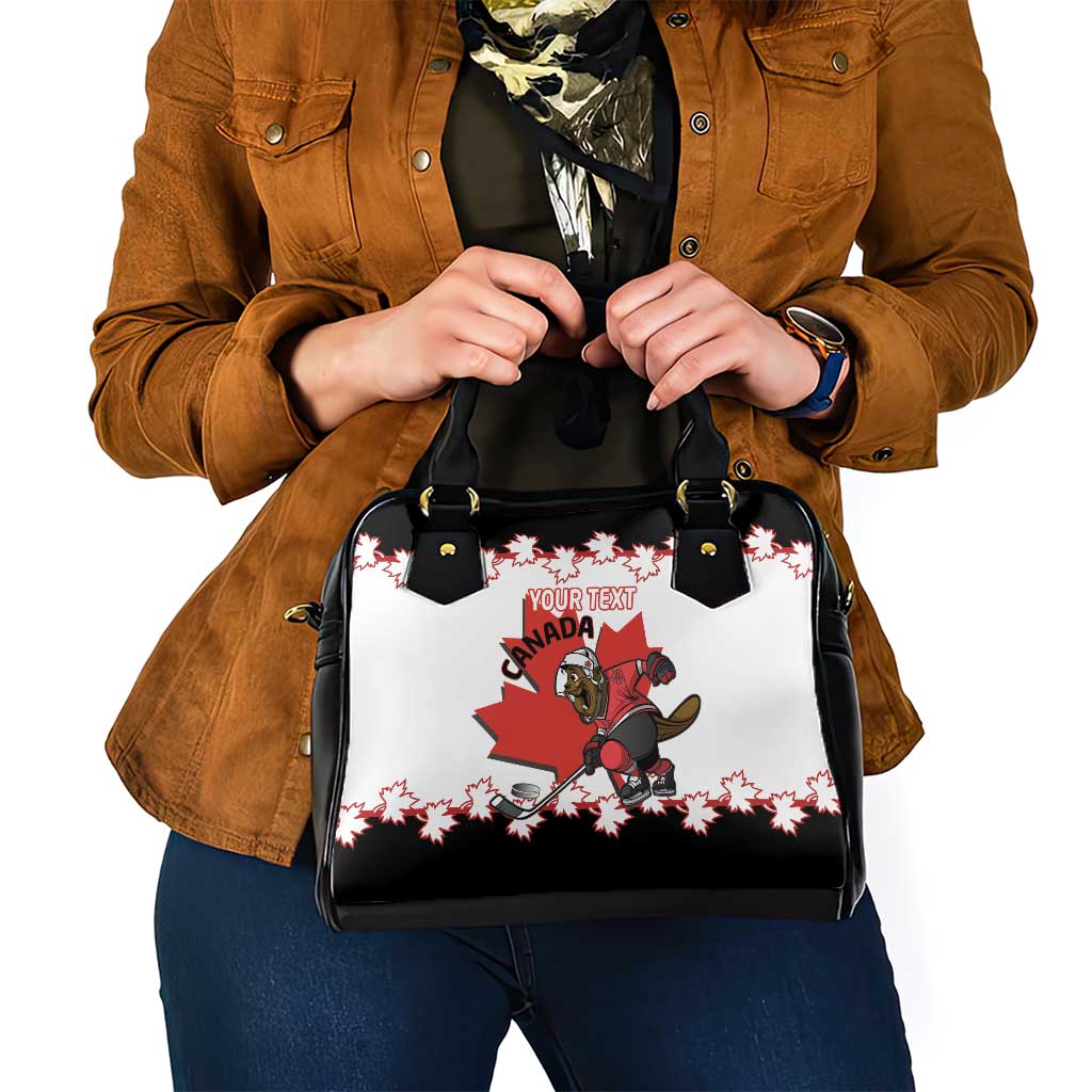 Custom Canada Ice Hockey Shoulder Handbag 2025 Go Champions Funny Beaver Mascot