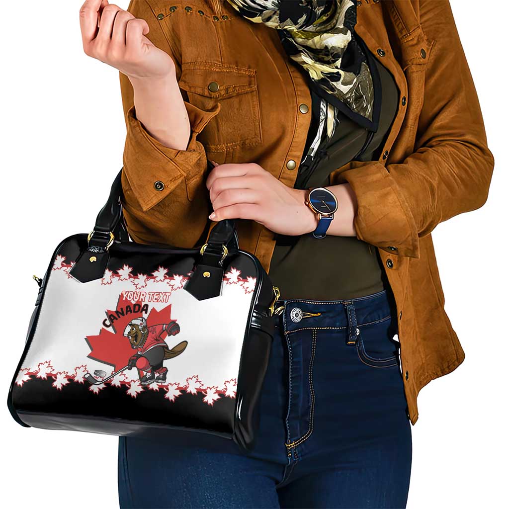 Custom Canada Ice Hockey Shoulder Handbag 2025 Go Champions Funny Beaver Mascot