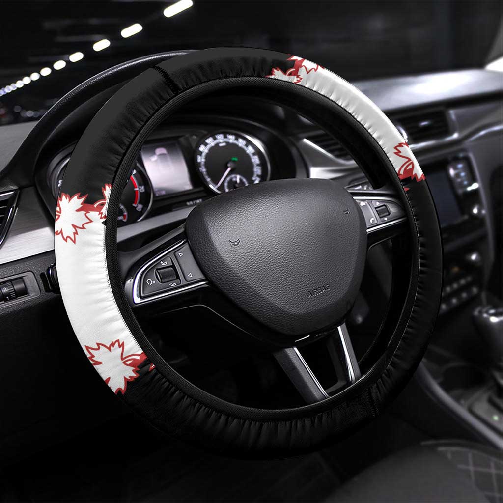 Canada Ice Hockey Steering Wheel Cover 2025 Go Champions Funny Beaver Mascot