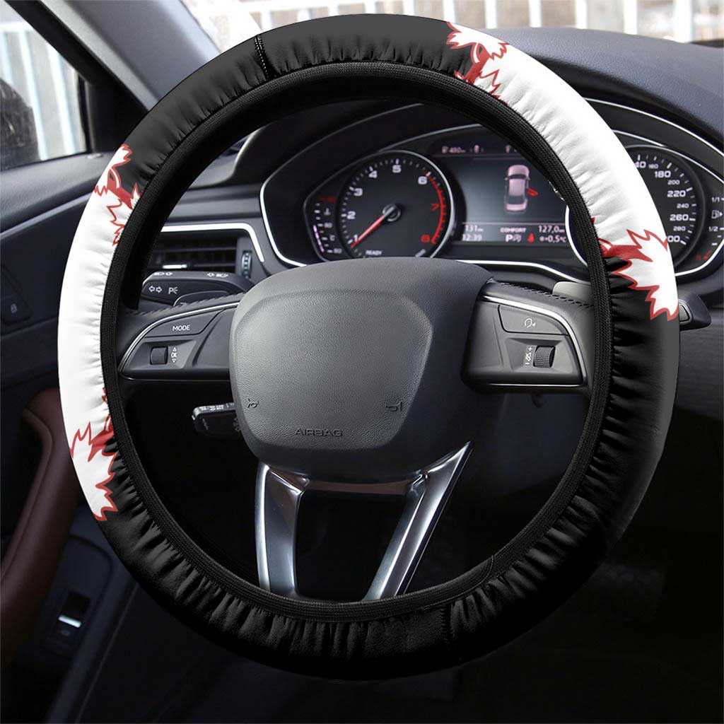 Canada Ice Hockey Steering Wheel Cover 2025 Go Champions Funny Beaver Mascot