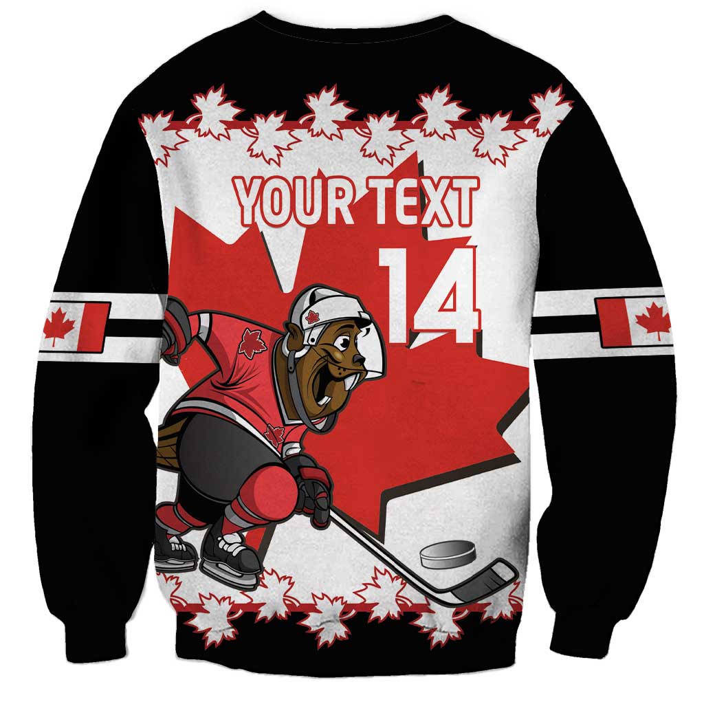 Custom Canada Ice Hockey Sweatshirt 2025 Go Champions Funny Beaver Mascot