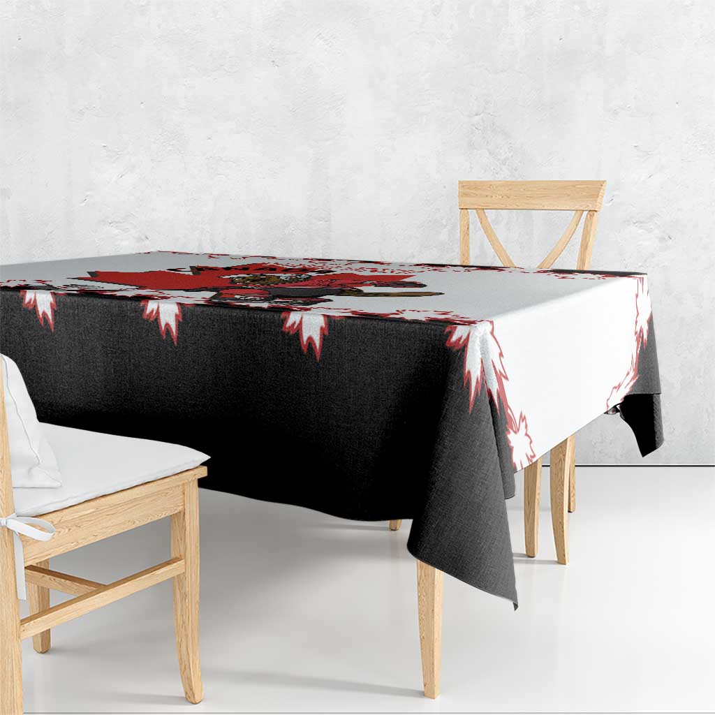 Custom Canada Ice Hockey Tablecloth 2025 Go Champions Funny Beaver Mascot
