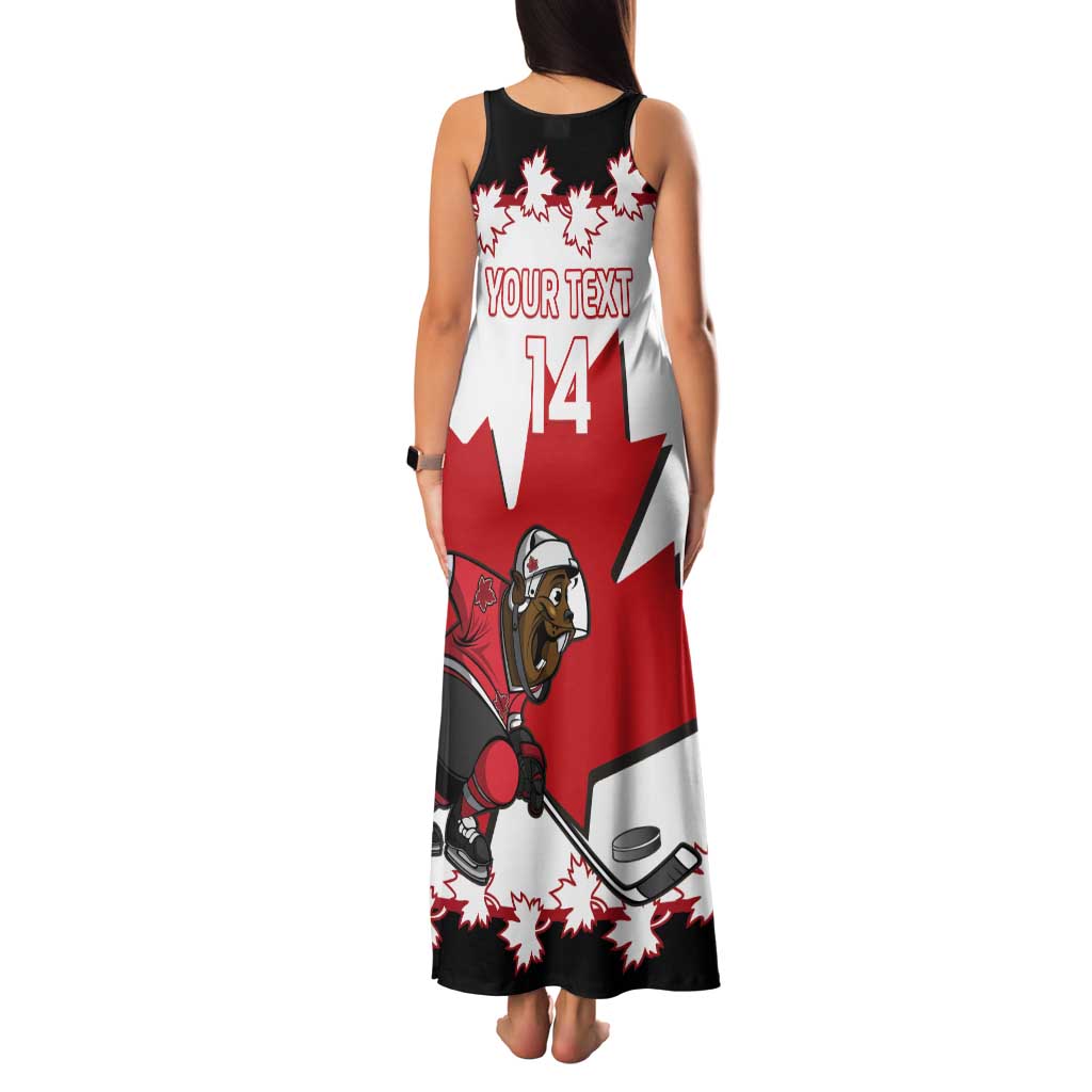 Custom Canada Ice Hockey Tank Maxi Dress 2025 Go Champions Funny Beaver Mascot