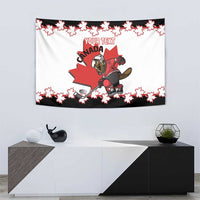 Custom Canada Ice Hockey Tapestry 2025 Go Champions Funny Beaver Mascot
