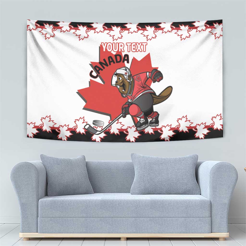Custom Canada Ice Hockey Tapestry 2025 Go Champions Funny Beaver Mascot