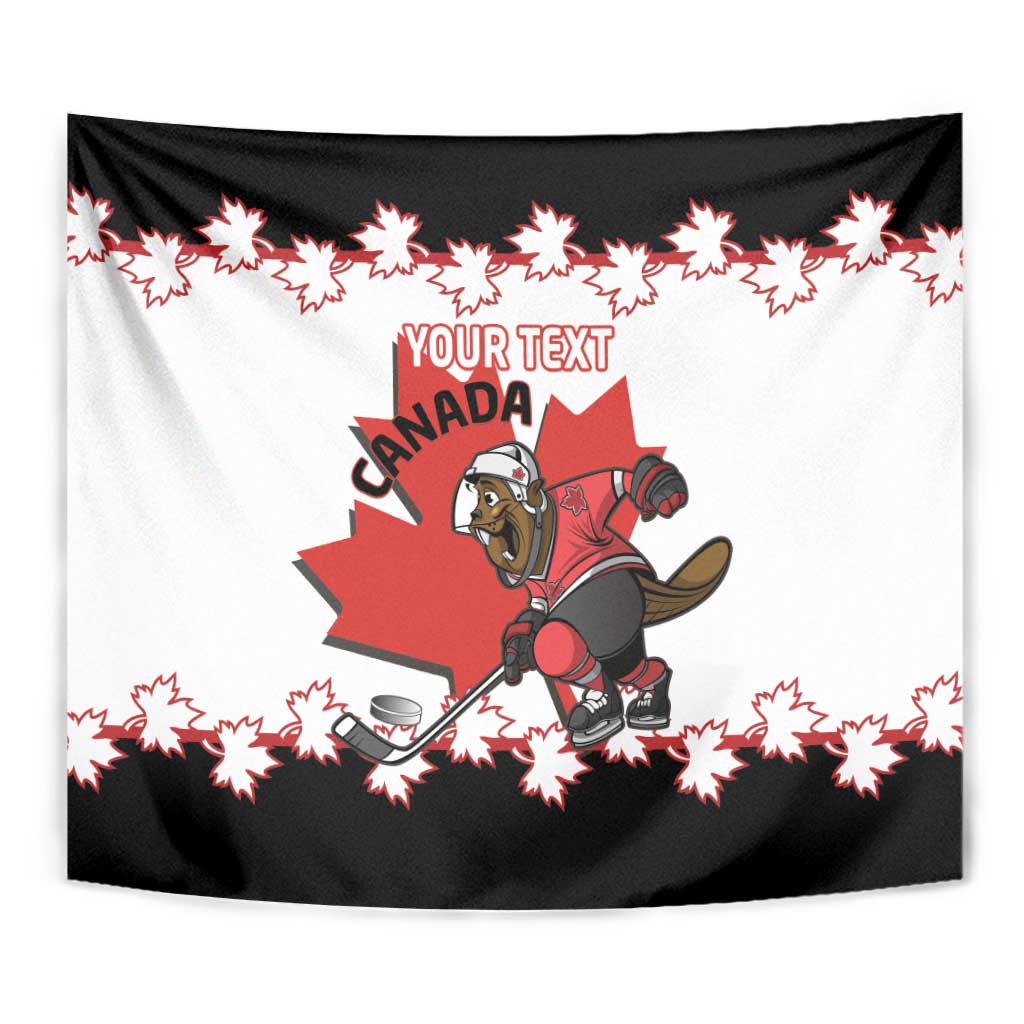Custom Canada Ice Hockey Tapestry 2025 Go Champions Funny Beaver Mascot