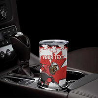 Custom Canada Ice Hockey Tumbler Cup Go Champions Funny Beaver Mascot