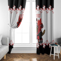 Custom Canada Ice Hockey Window Curtain 2025 Go Champions Funny Beaver Mascot