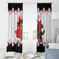 Custom Canada Ice Hockey Window Curtain 2025 Go Champions Funny Beaver Mascot