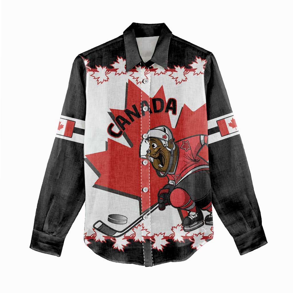 Custom Canada Ice Hockey Women Casual Shirt 2025 Go Champions Funny Beaver Mascot