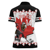Custom Canada Ice Hockey Women Polo Shirt 2025 Go Champions Funny Beaver Mascot