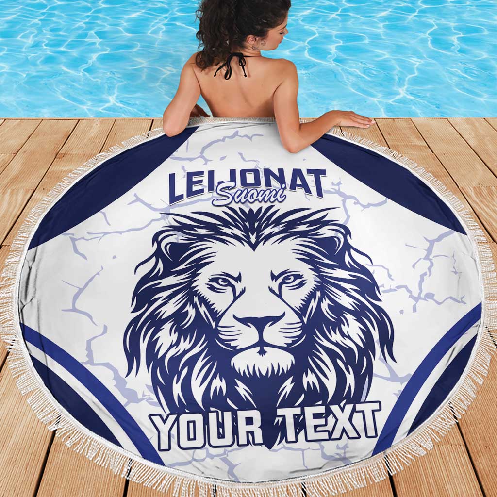 Custom Finland Ice Hockey Beach Blanket 2025 Go Champions Suomi Leijonat