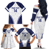 Custom Finland Ice Hockey Family Matching Off The Shoulder Long Sleeve Dress and Hawaiian Shirt 2025 Go Champions Suomi Leijonat