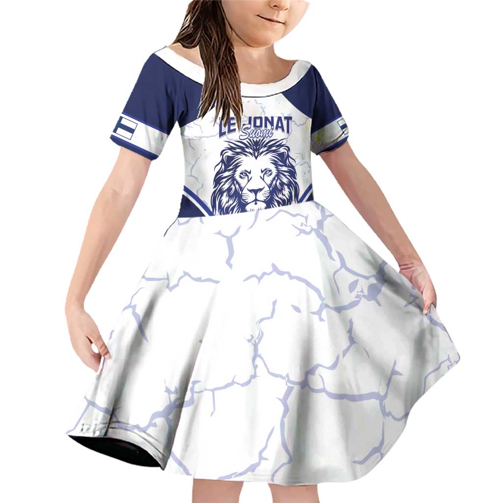 Custom Finland Ice Hockey Family Matching Off Shoulder Short Dress and Hawaiian Shirt 2025 Go Champions Suomi Leijonat