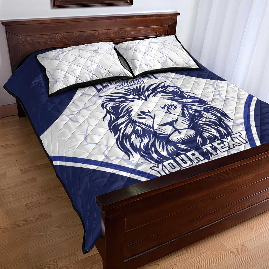 Custom Finland Ice Hockey Quilt Bed Set 2025 Go Champions Suomi Leijonat