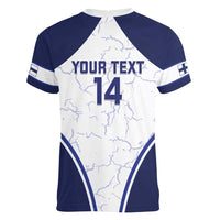 Custom Finland Ice Hockey Women V-Neck T-Shirt 2025 Go Champions Suomi Leijonat