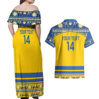 Custom Sweden Ice Hockey Couples Matching Off Shoulder Maxi Dress and Hawaiian Shirt 2025 Go Champions Tre Kronor