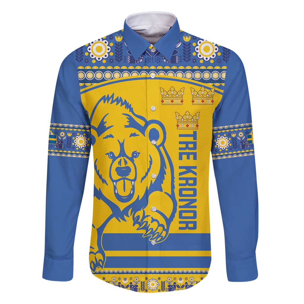 Custom Sweden Ice Hockey Family Matching Off Shoulder Short Dress and Hawaiian Shirt 2025 Go Champions Tre Kronor