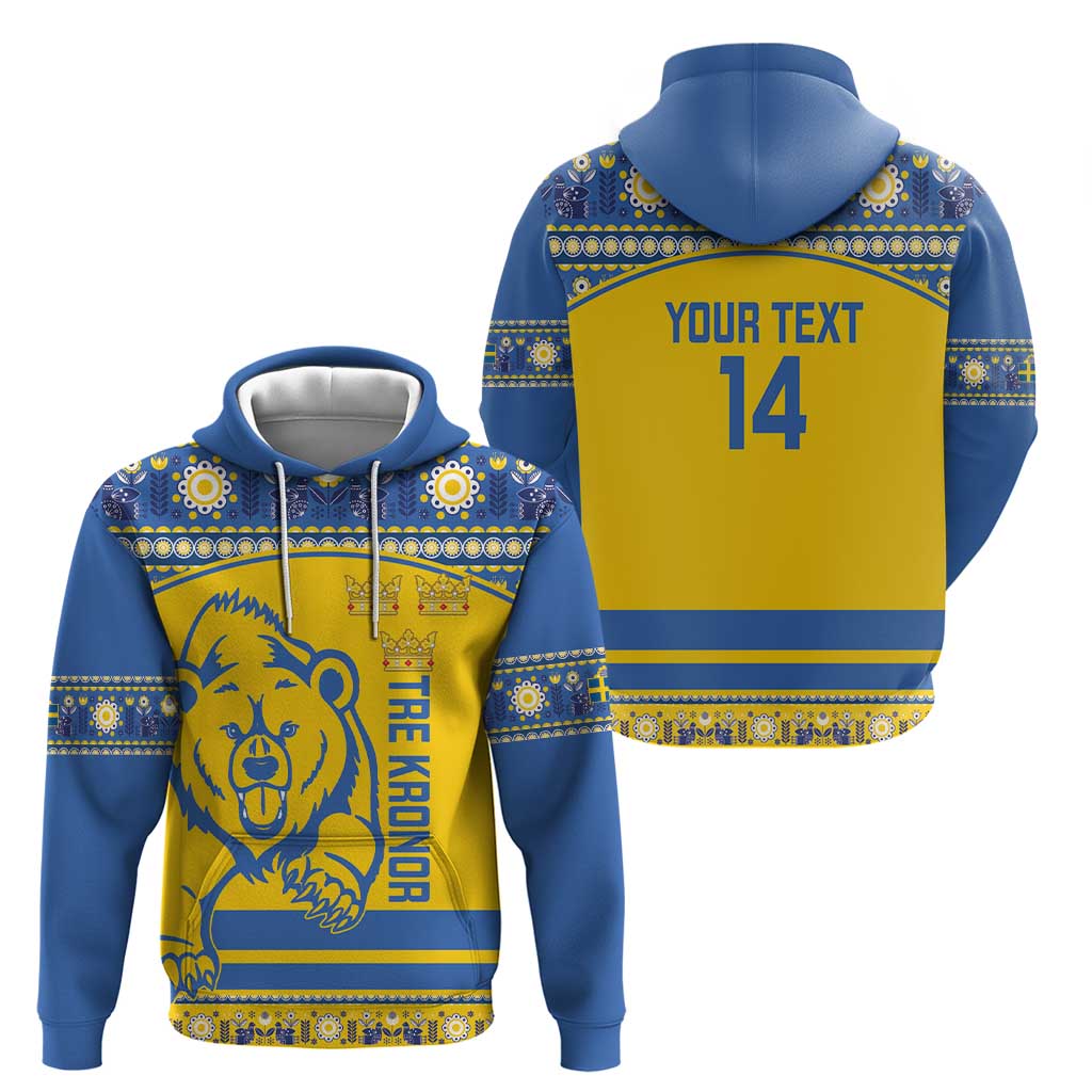 Custom Sweden Ice Hockey Hoodie 2025 Go Champions Tre Kronor