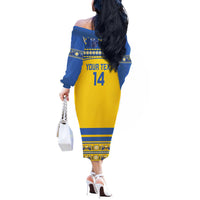 Custom Sweden Ice Hockey Off The Shoulder Long Sleeve Dress 2025 Go Champions Tre Kronor