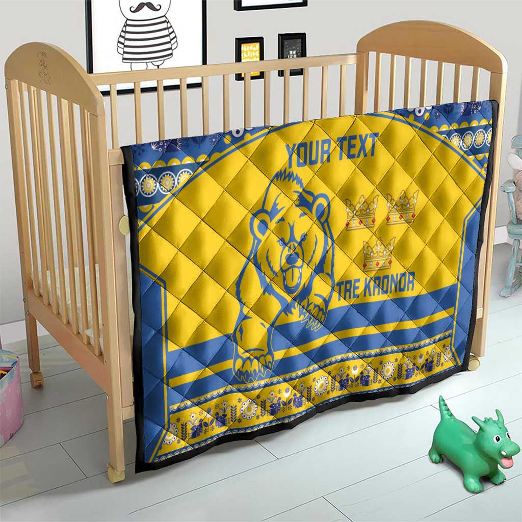 Custom Sweden Ice Hockey Quilt 2025 Go Champions Tre Kronor