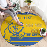 Custom Sweden Ice Hockey Round Carpet 2025 Go Champions Tre Kronor