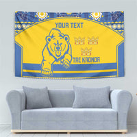 Custom Sweden Ice Hockey Tapestry 2025 Go Champions Tre Kronor