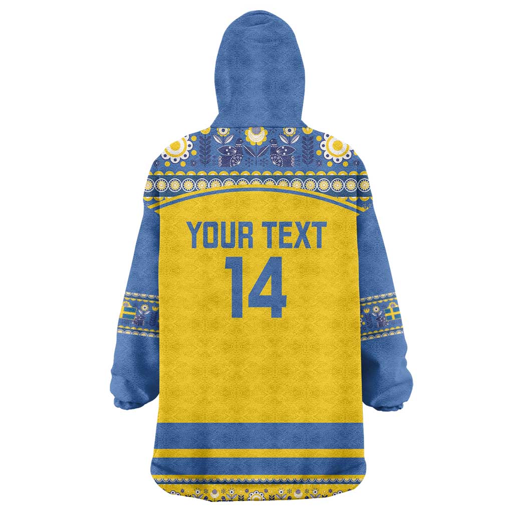 Custom Sweden Ice Hockey Wearable Blanket Hoodie 2025 Go Champions Tre Kronor