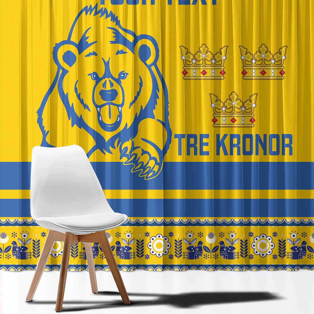 Custom Sweden Ice Hockey Window Curtain 2025 Go Champions Tre Kronor