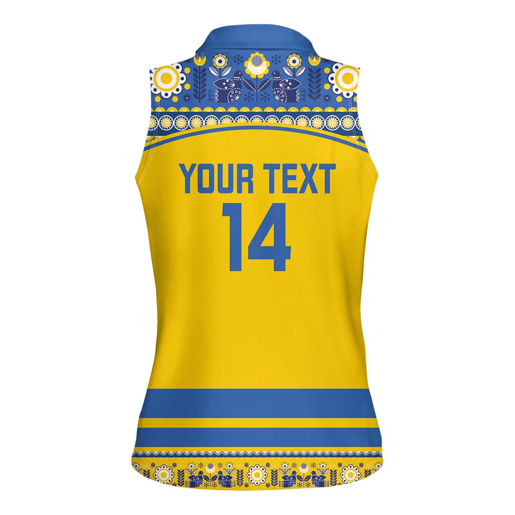 Custom Sweden Ice Hockey Women Sleeveless Polo Shirt 2025 Go Champions Tre Kronor