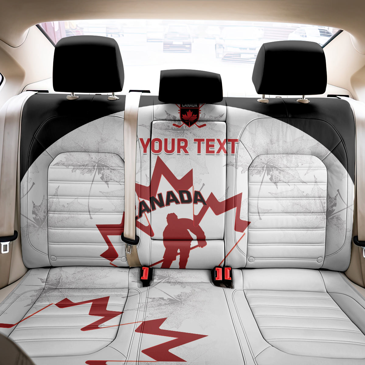 Custom Canada Hockey Back Car Seat Cover 2024 Go Maple Leaf - Wonder Print Shop