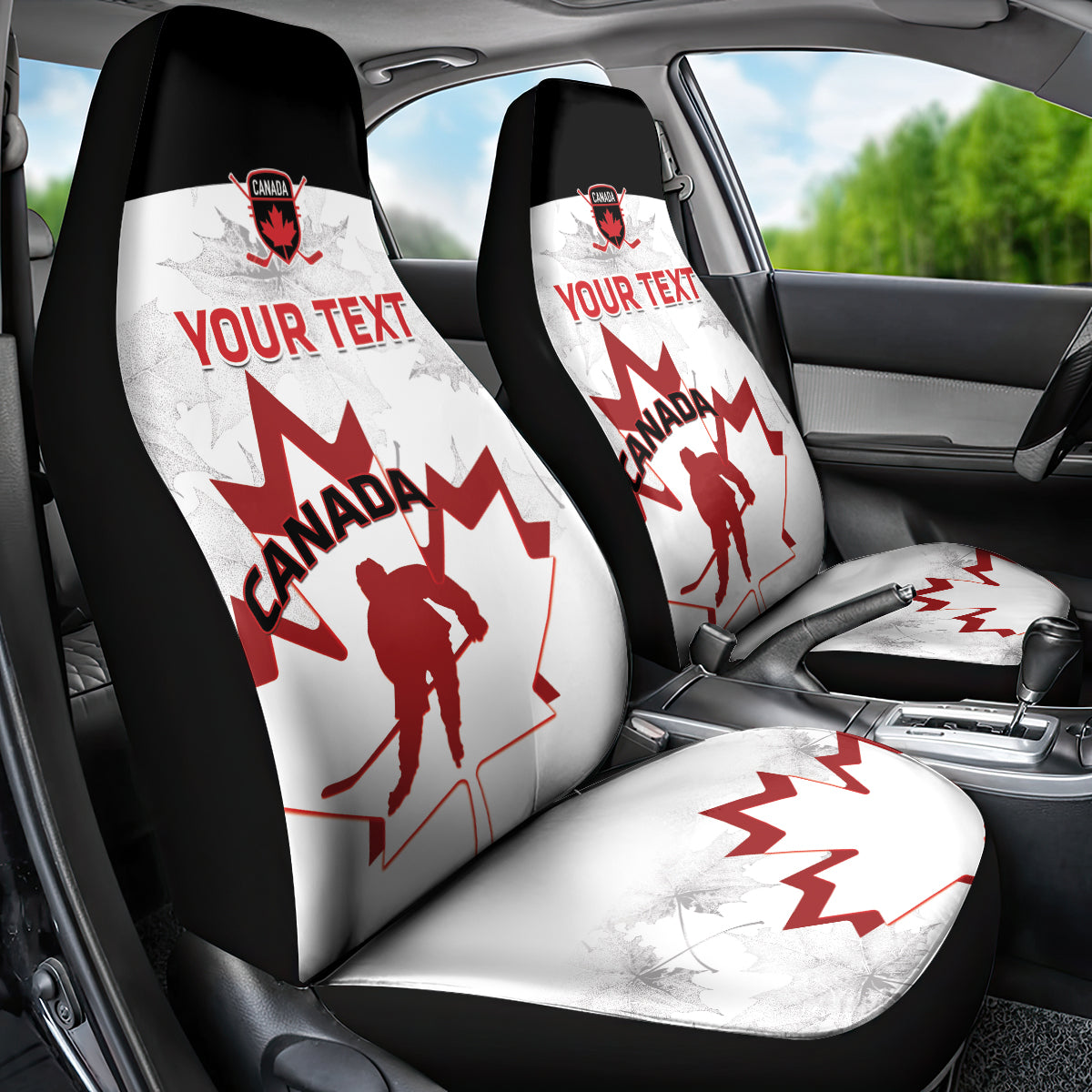 Custom Canada Hockey Car Seat Cover 2024 Go Maple Leaf - Wonder Print Shop