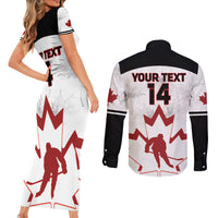 Custom Canada Hockey Couples Matching Short Sleeve Bodycon Dress and Long Sleeve Button Shirt 2024 Go Maple Leaf - Wonder Print Shop