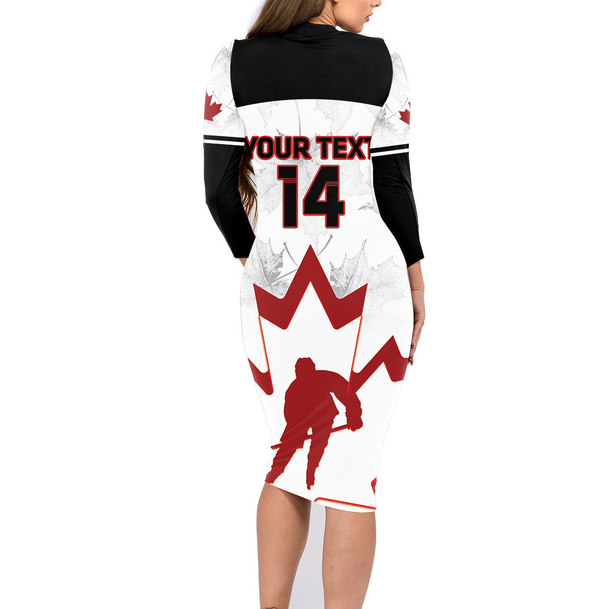 Custom Canada Hockey Family Matching Long Sleeve Bodycon Dress and Hawaiian Shirt 2024 Go Maple Leaf - Wonder Print Shop