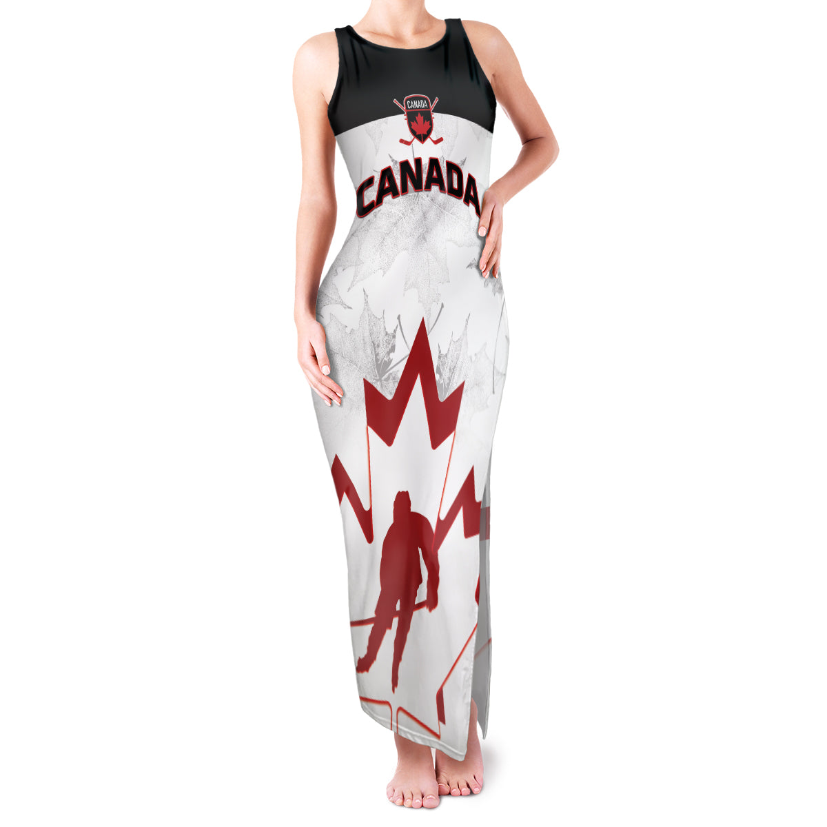 Custom Canada Hockey Family Matching Tank Maxi Dress and Hawaiian Shirt 2024 Go Maple Leaf - Wonder Print Shop