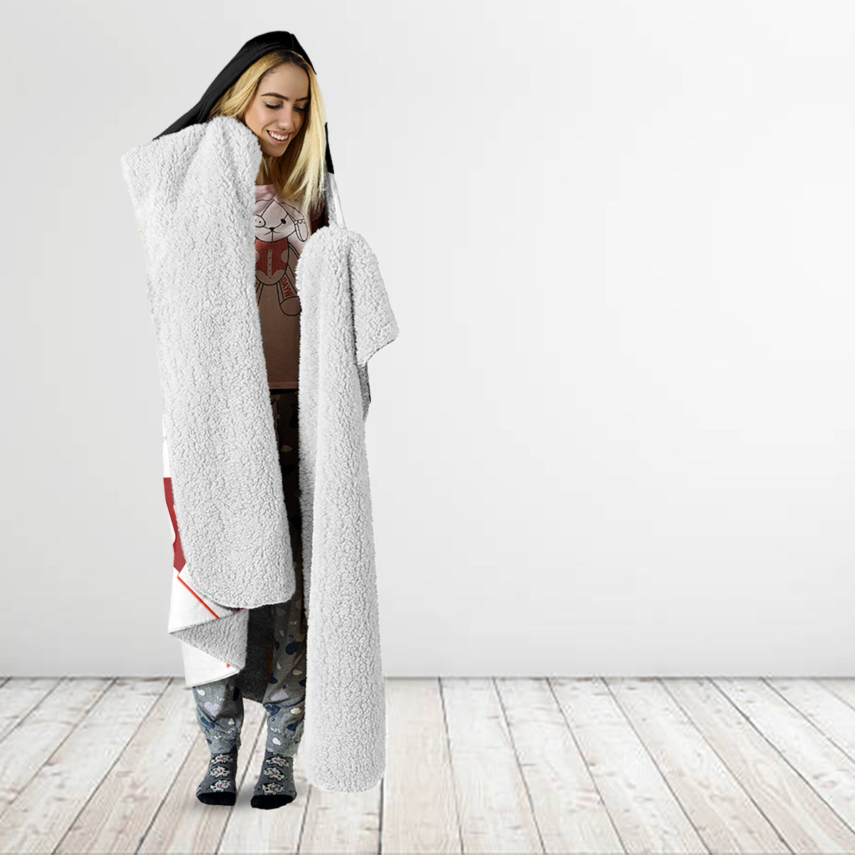 Custom Canada Hockey Hooded Blanket 2024 Go Maple Leaf