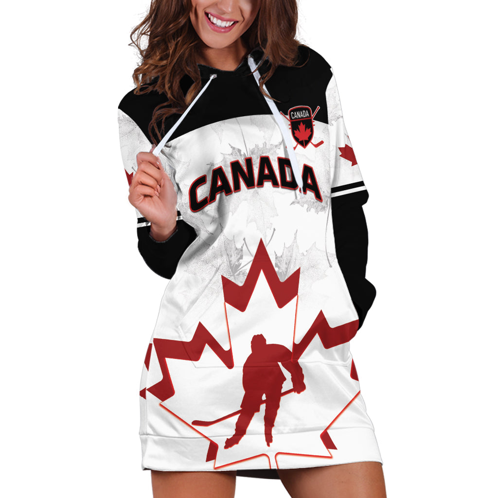 Custom Canada Hockey Hoodie Dress 2024 Go Maple Leaf - Wonder Print Shop