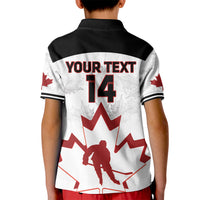Custom Canada Hockey Kid Polo Shirt 2024 Go Maple Leaf - Wonder Print Shop