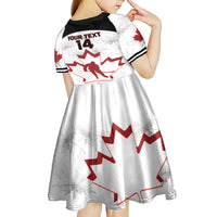 Custom Canada Hockey Kid Short Sleeve Dress 2024 Go Maple Leaf - Wonder Print Shop