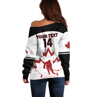 Custom Canada Hockey Off Shoulder Sweater 2024 Go Maple Leaf - Wonder Print Shop