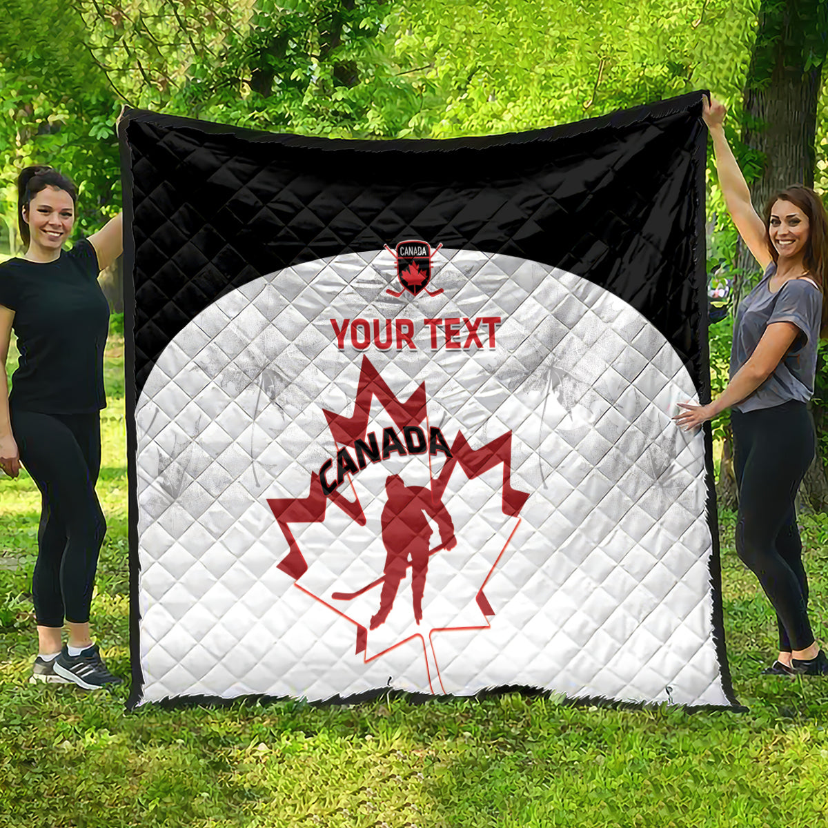 Custom Canada Hockey Quilt 2024 Go Maple Leaf - Wonder Print Shop