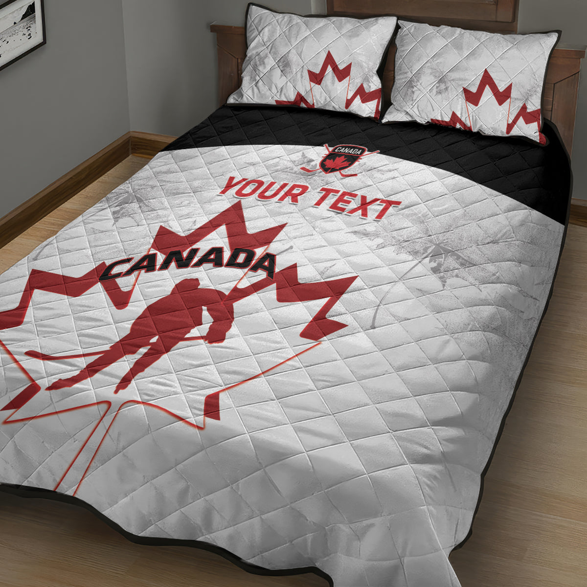 Custom Canada Hockey Quilt Bed Set 2024 Go Maple Leaf - Wonder Print Shop