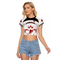 Custom Canada Hockey Raglan Cropped T Shirt 2024 Go Maple Leaf - Wonder Print Shop